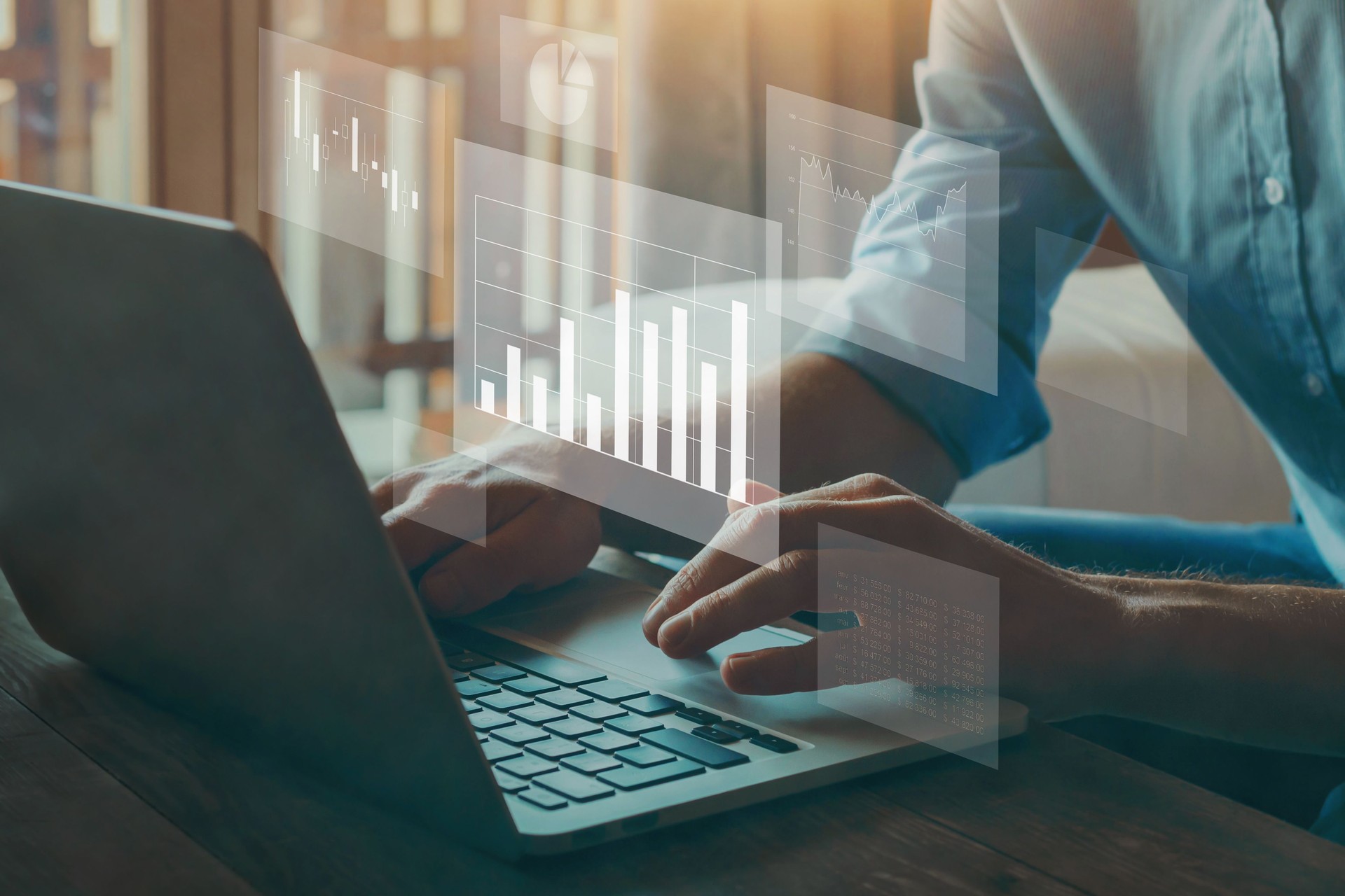 Análisis de Big Data, concepto de inteligencia empresarial.